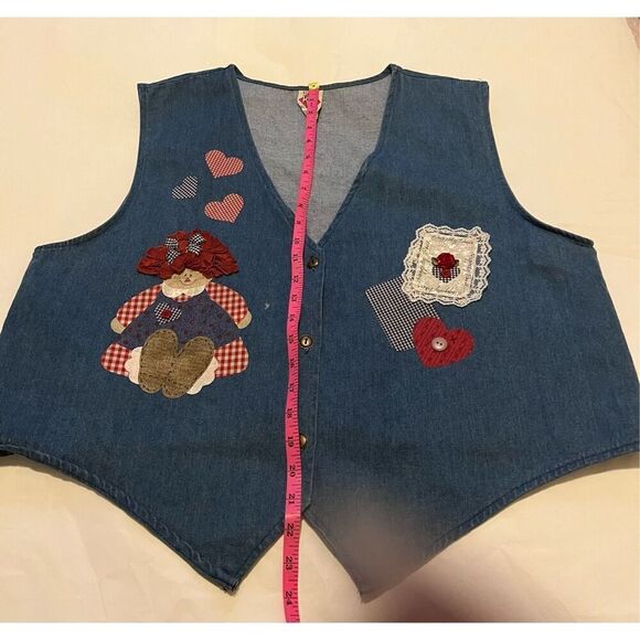 Kevin G blue denim vest with embroidered details - Picture 3 of 6